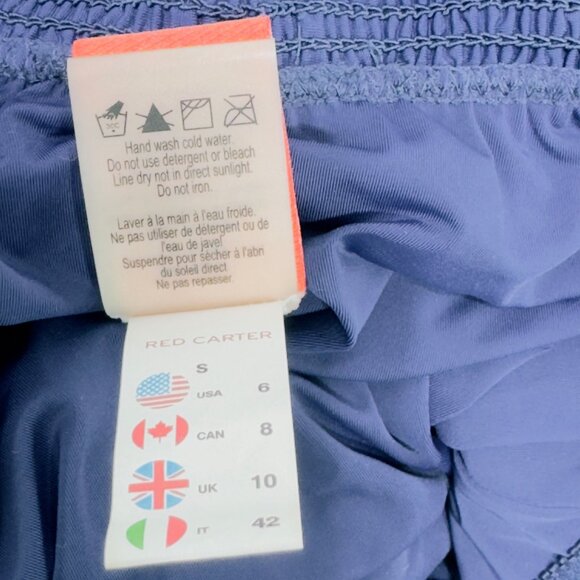 RED CARTER Women's Blue Smocked One Piece Swimsuit Size 6 - Picture 7 of 10